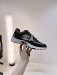 Chanel Wool Stitch Casual C Sneakers Black For Women