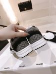 Chanel Wool Stitch Casual C Sneakers Black For Women