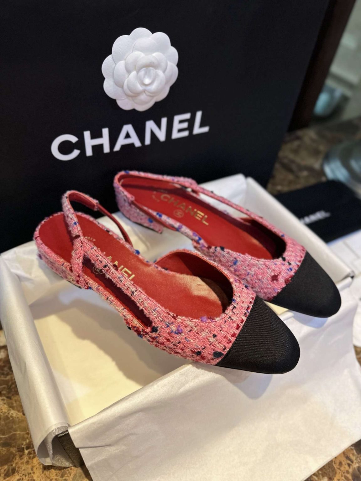 Chanel Woolen Lat Lace Up Sandals Dark Pink For Women