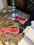 Chanel Woolen Lat Lace Up Sandals Dark Pink For Women