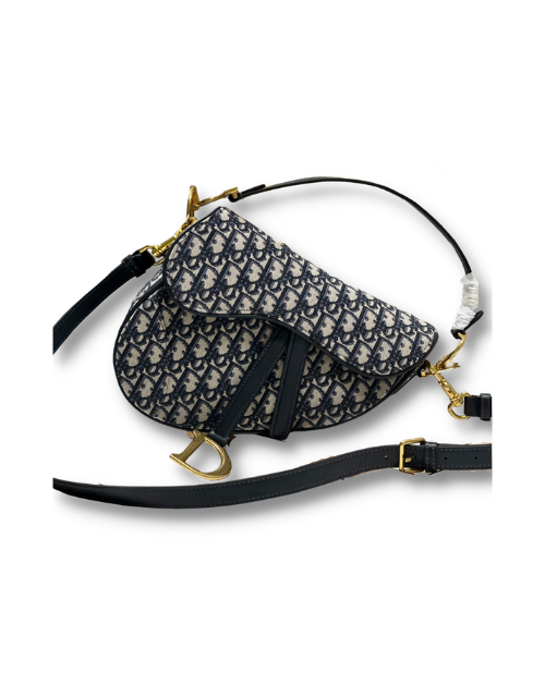 Saddle Bag With Strap Blue Oblique Jacquard For Women 10in/25.5cm M0455CTZQ_M928