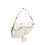 Dior Christian Saddle Bag With Strap White For Women 10in/25.5cm