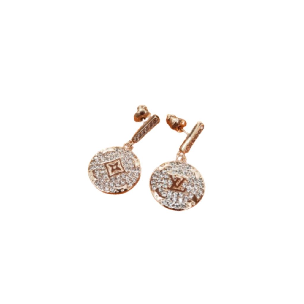 Color Blossom Earrings Pink Gold Tone For Women