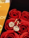 Color Blossom Earrings Pink Gold Tone For Women