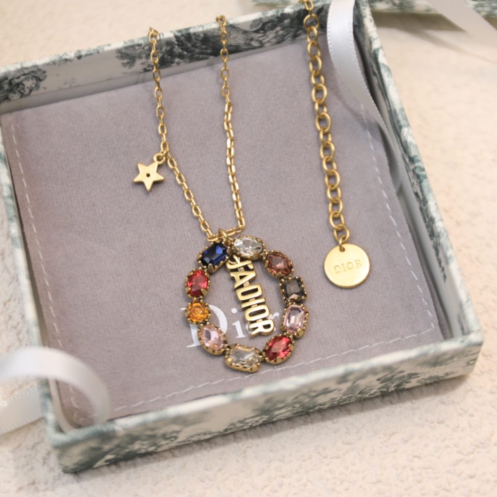 Colorful-Twinkle-Stones-Pendant-Necklace-Gold-Tone-7