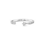 Comète Chevron Bracelet White Gold For Women J11491