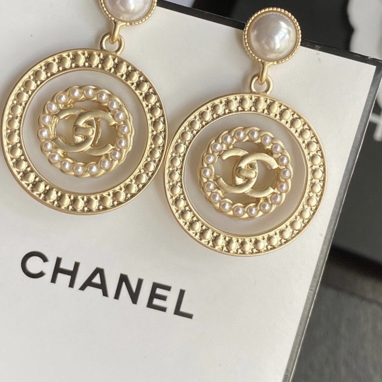 Concentric Circles Earrings Gold Tone For Women