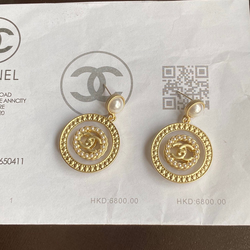 Concentric Circles Earrings Gold Tone For Women