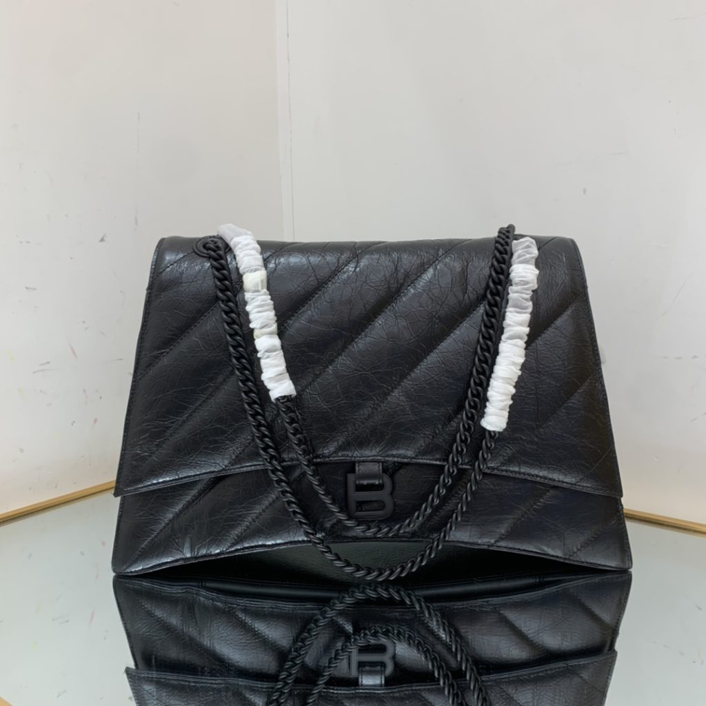 Crush Large Chain Bag Quilted In Black For Women 15.7in/ 40cm