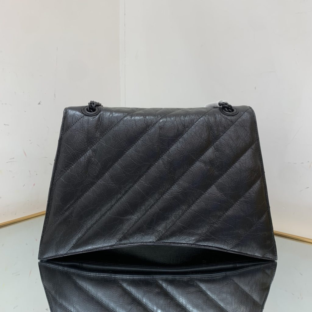 Crush Large Chain Bag Quilted In Black For Women 15.7in/ 40cm