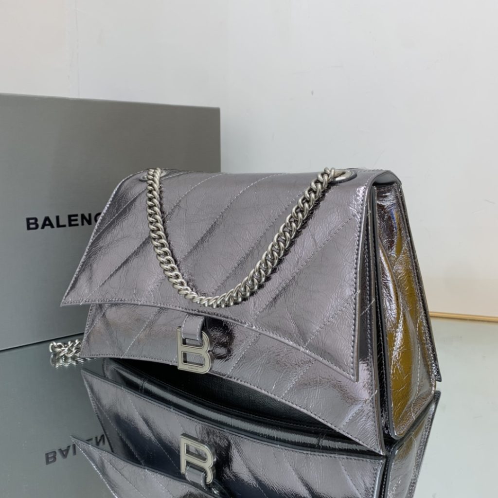 Crush Medium Chain Bag Black/Silver For Women‎ 12.2in/31cm