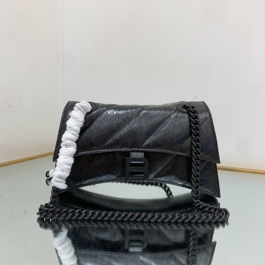 Crush Small Chain Bag Black/Pink/Silver/White For Women‎ 9.8in/24.9cm