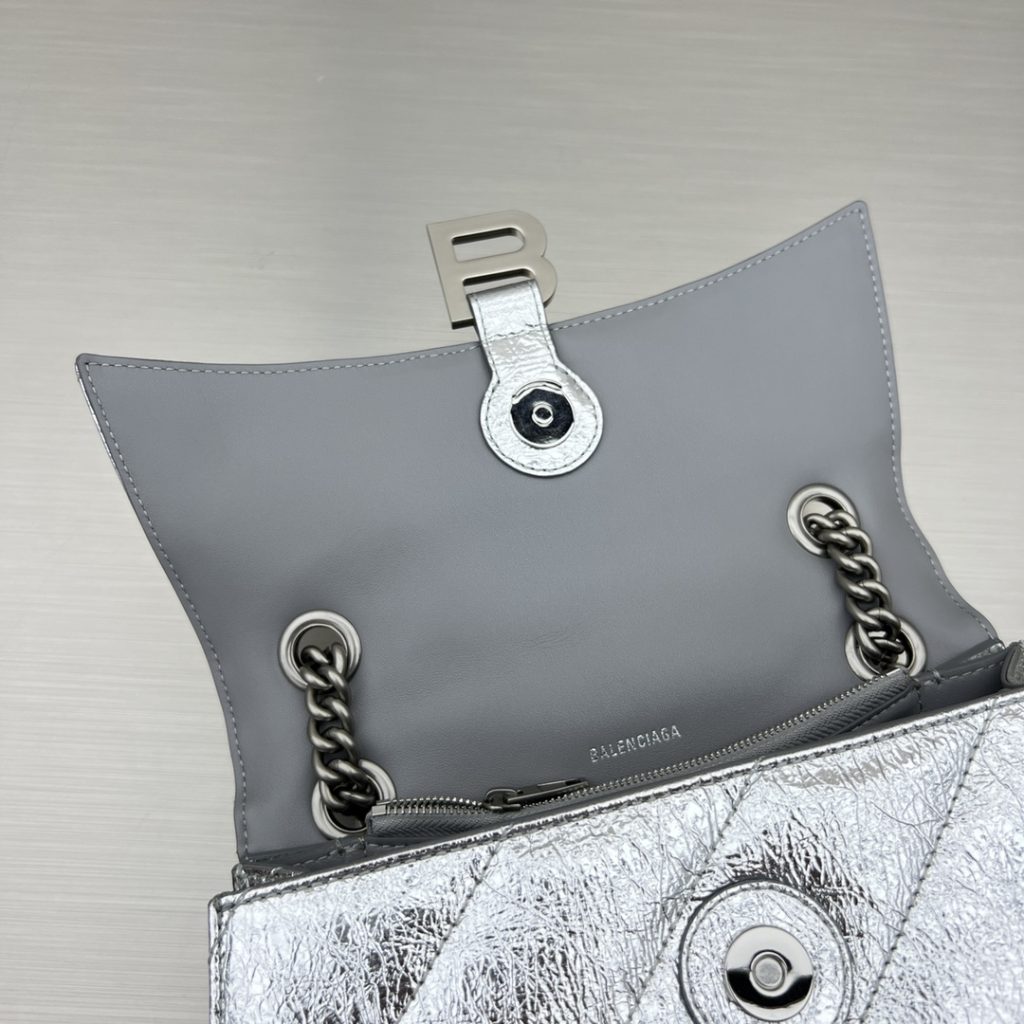 Crush Small Chain Bag Black/Pink/Silver/White For Women‎ 9.8in/24.9cm 716351210J09001