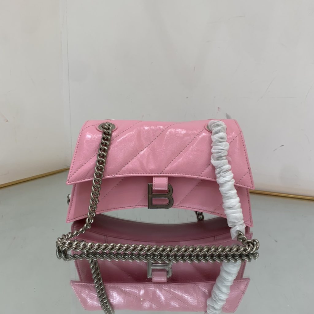 Crush Small Chain Bag Black/Pink/Silver/White For Women‎ 9.8in/24.9cm