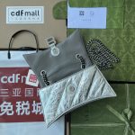 Crush Small Chain Bag Black/Silver/White For Women‎ 9.8in/24.9cm 716351210IY1000