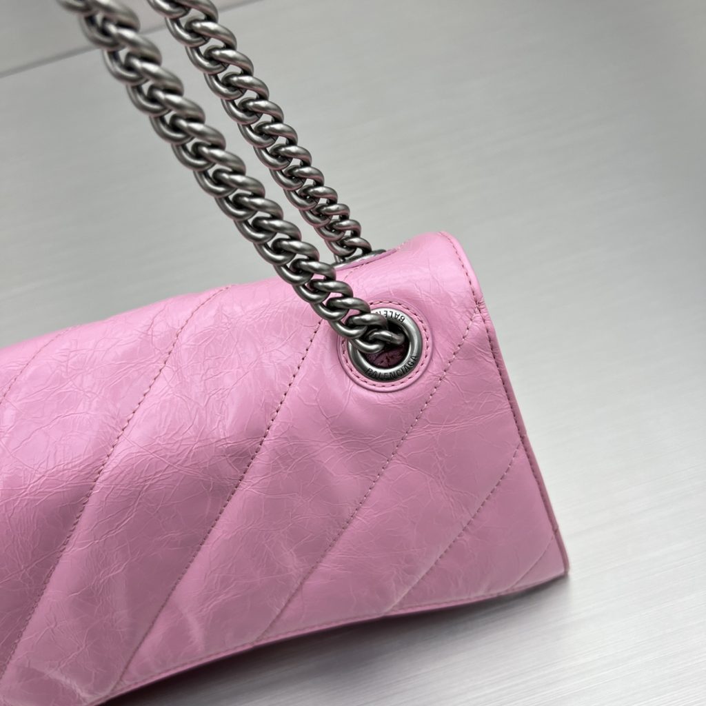 Crush Small Chain Bag Black/Pink/Silver/White For Women‎ 9.8in/24.9cm 716351210J09001