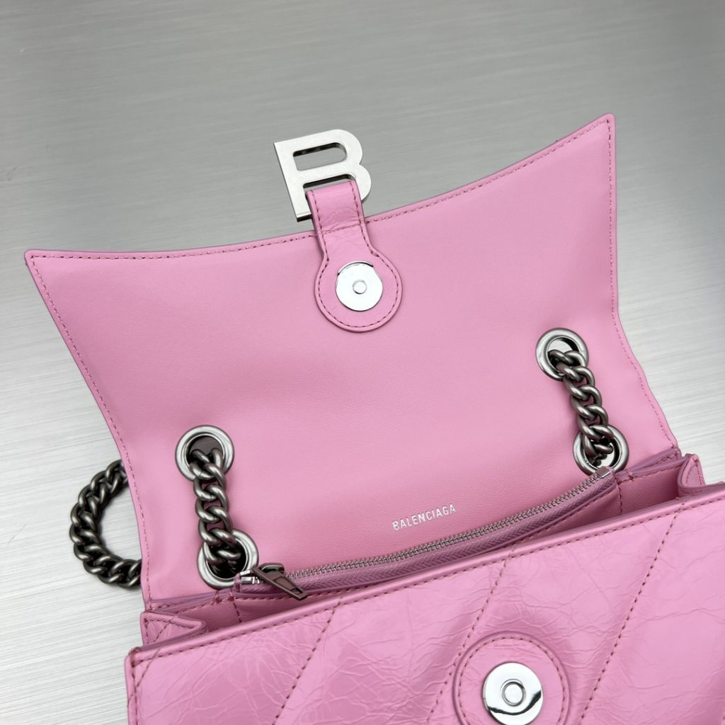 Crush Small Chain Bag Black/Pink/Silver/White For Women‎ 9.8in/24.9cm 716351210J09001