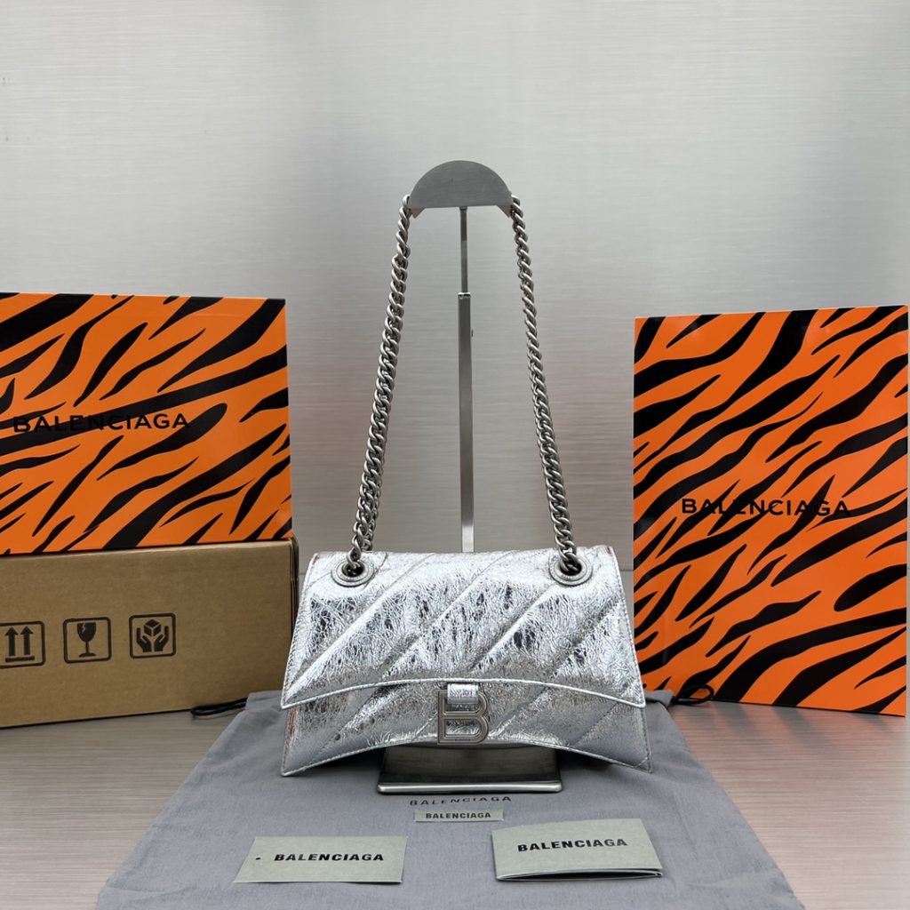 Crush Small Chain Bag Black/Pink/Silver/White For Women‎ 9.8in/24.9cm 716351210J09001