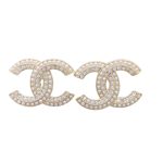 Crystal CC Stud Earrings Gold For Women