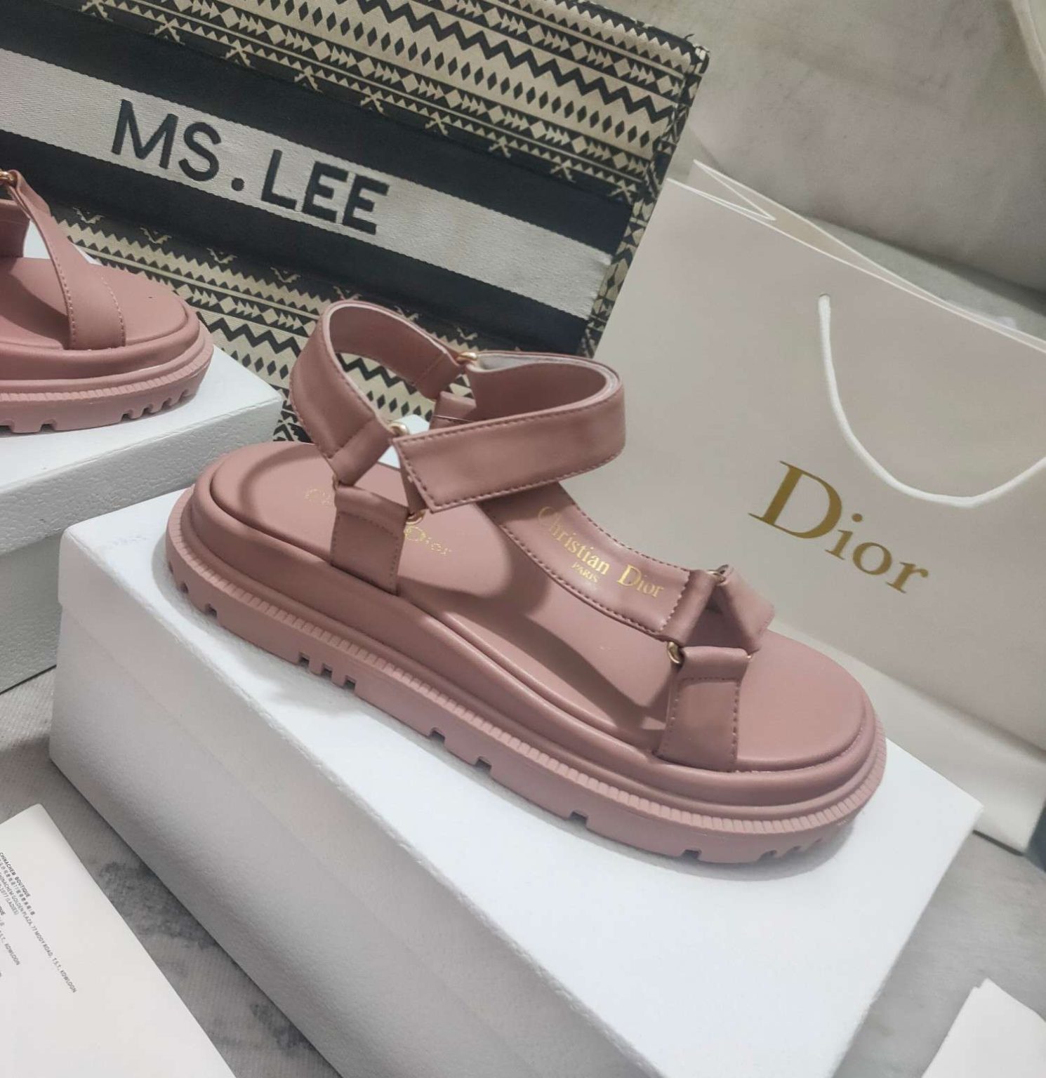 Dior D-Wave Sandal Pink For Women