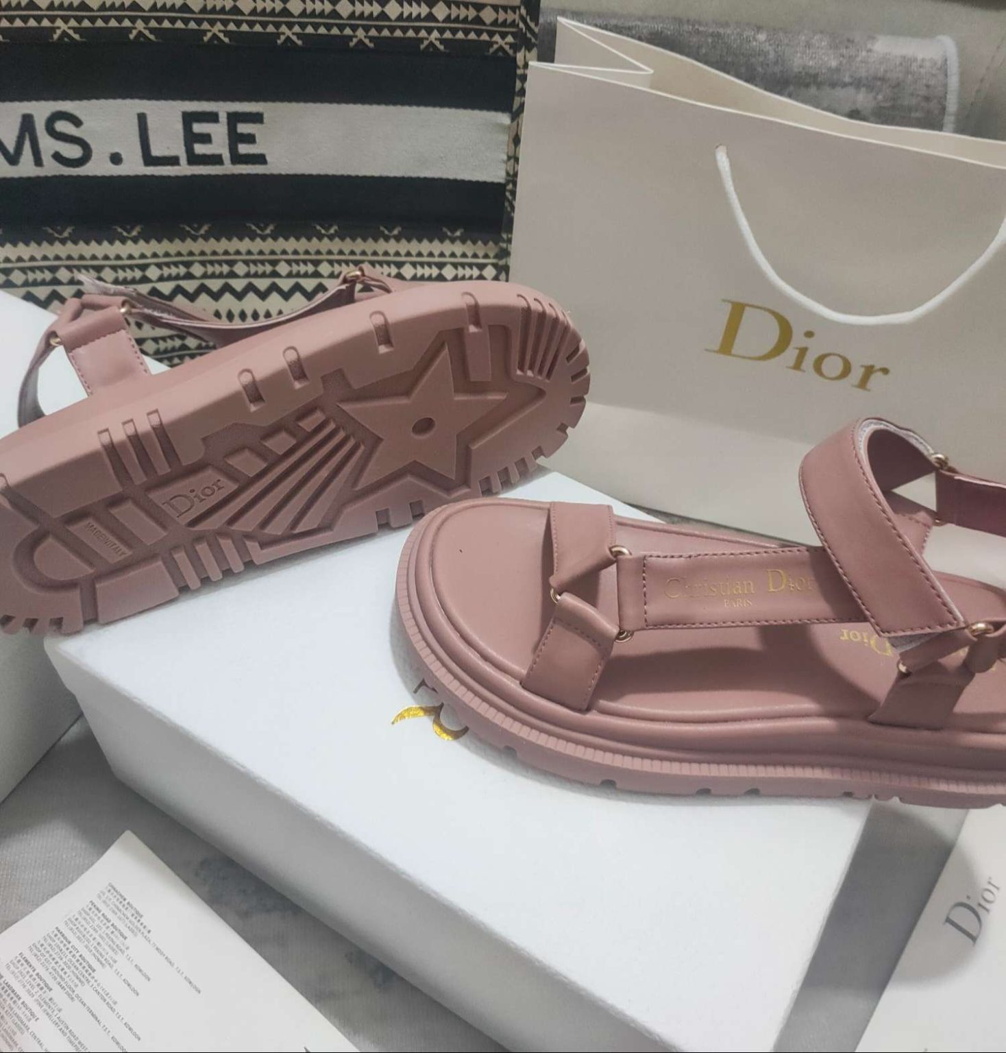 Dior D-Wave Sandal Pink For Women