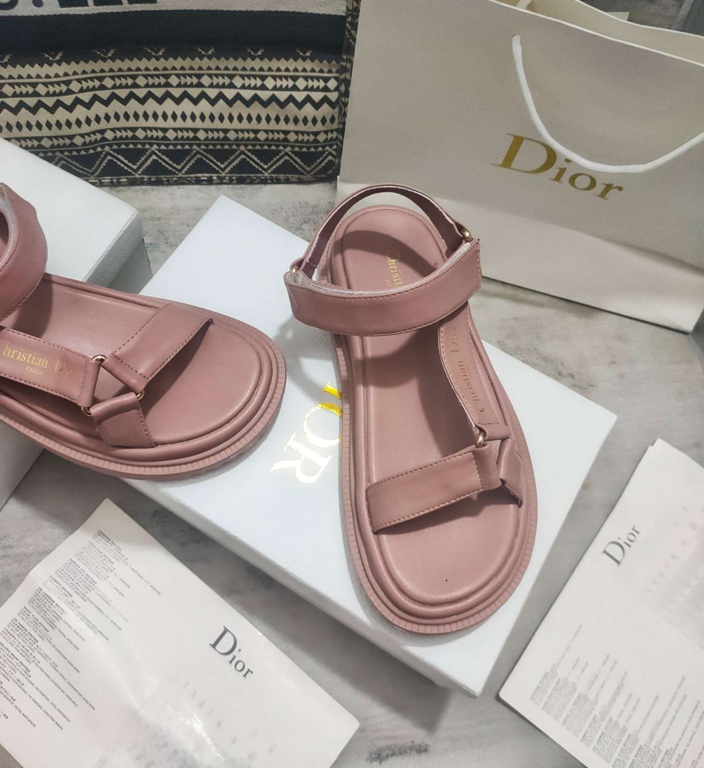 Dior D-Wave Sandal Pink For Women