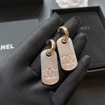 Dangling Big Tag Earrings Gold Tone For Women