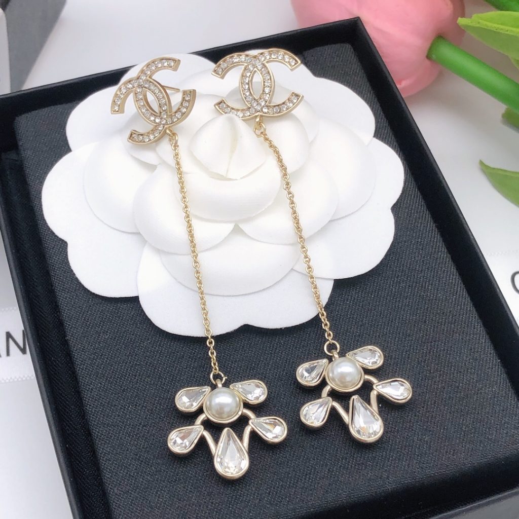 Diamond Tassel Earrings Gold For Women