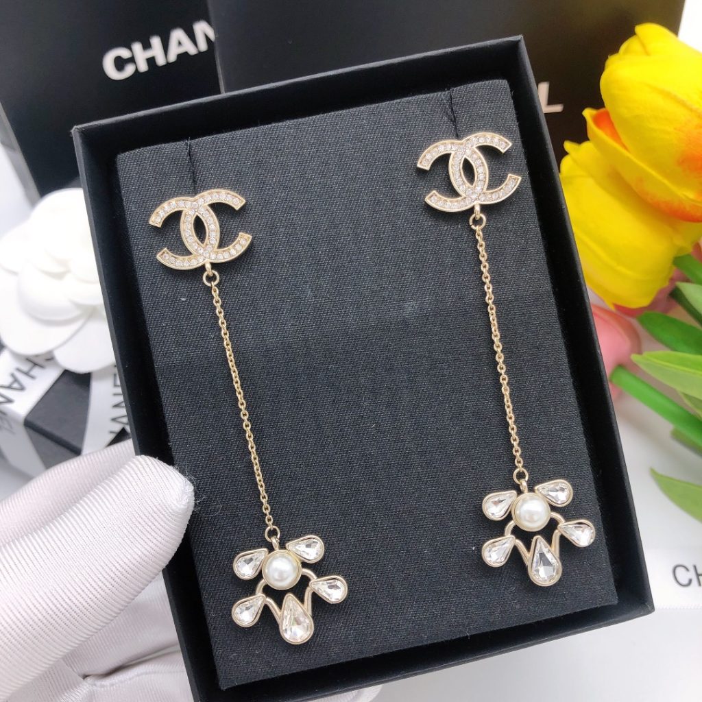 Diamond Tassel Earrings Gold For Women