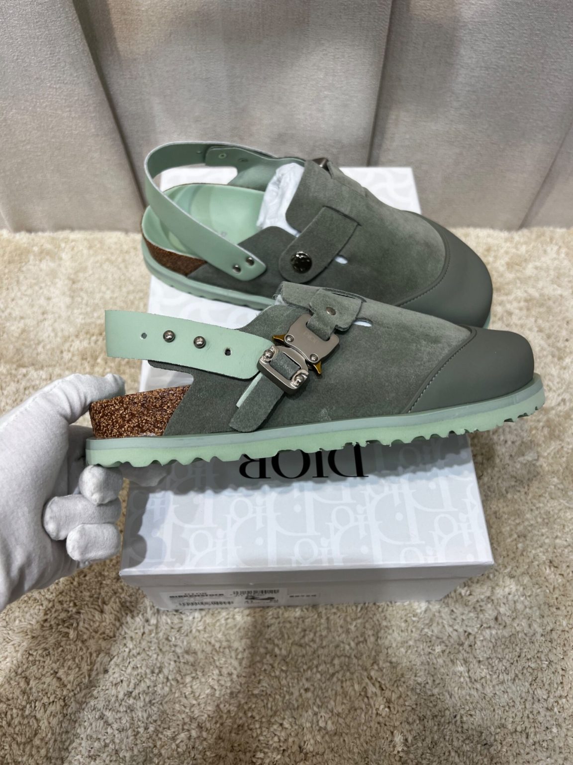 Dior By Birkenstock Tokio Mule Pastel Green For Men