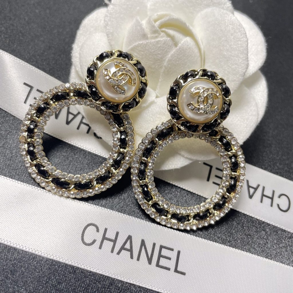 Double C Earrings Black For Women