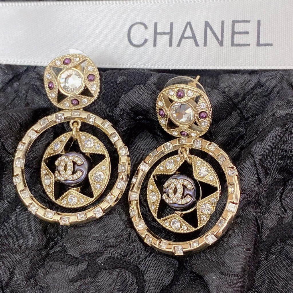 Double C Round Earrings Gold For Women