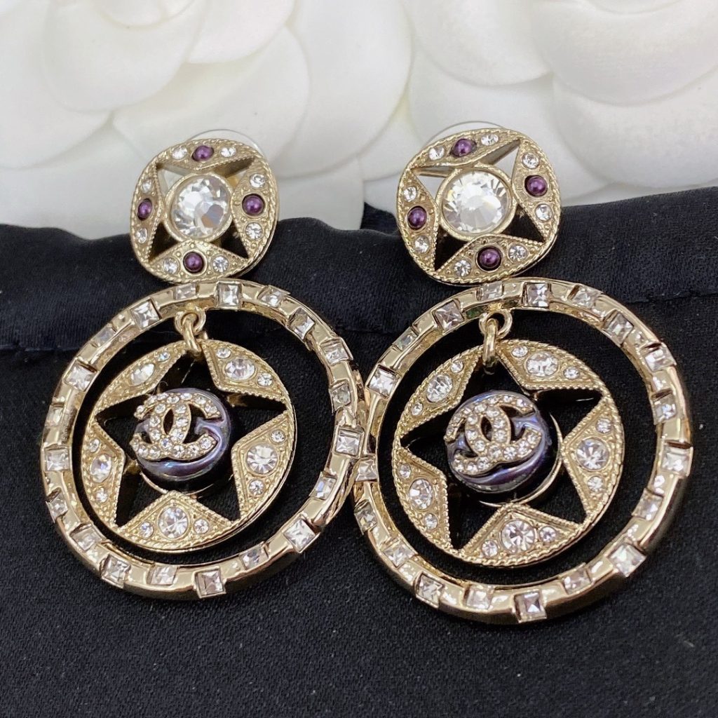 Double C Round Earrings Gold For Women