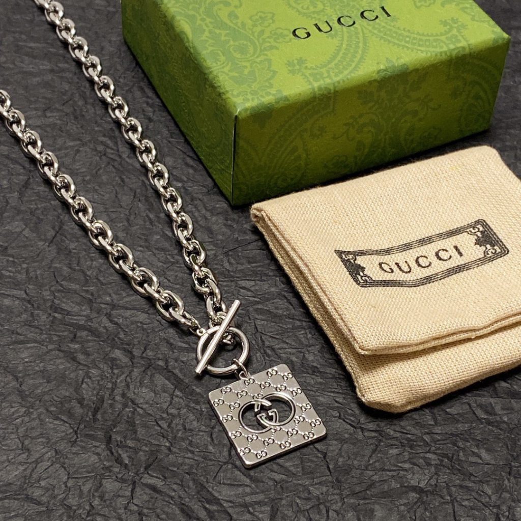 Double G Letter Necklace Silver For Women