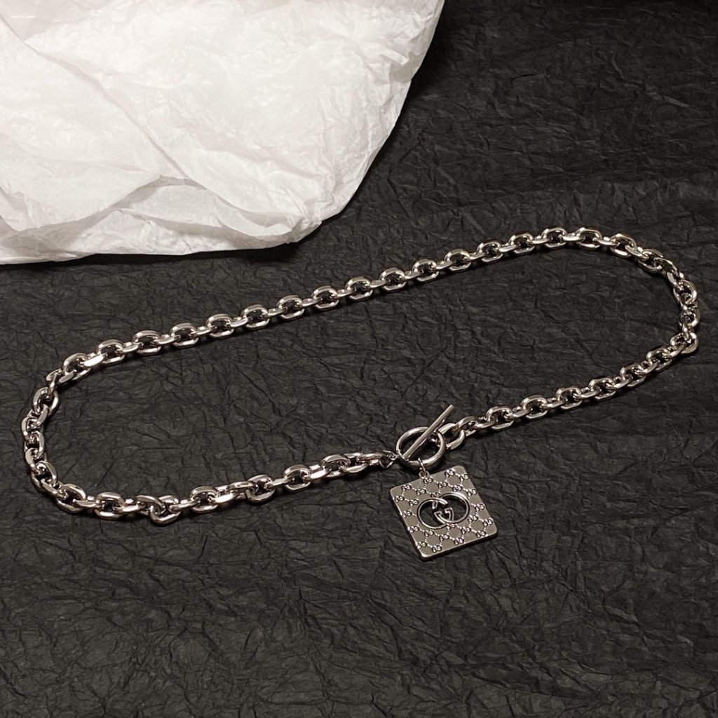 Double G Letter Necklace Silver For Women