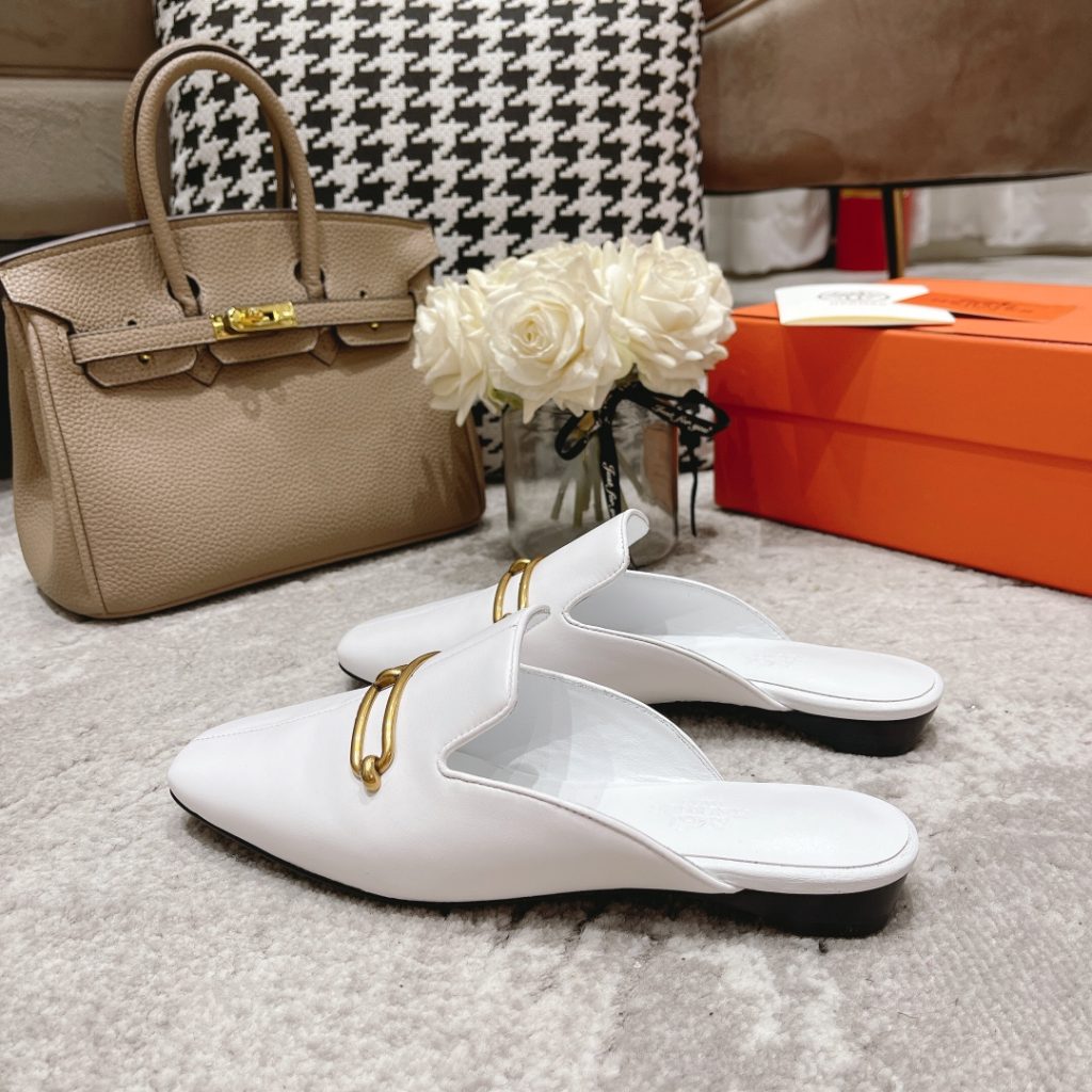 Hermes Esmee Mule White For Women H221156Z 90390