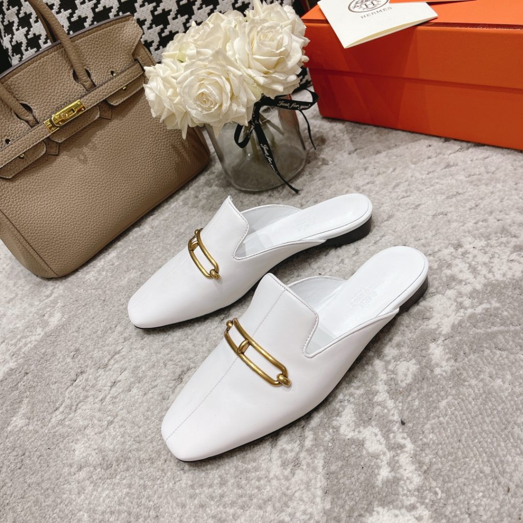 Hermes Esmee Mule White For Women H221156Z 90390