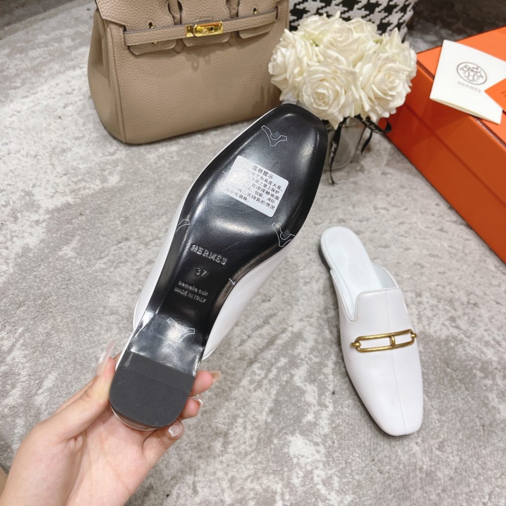 Hermes Esmee Mule White For Women H221156Z 90390