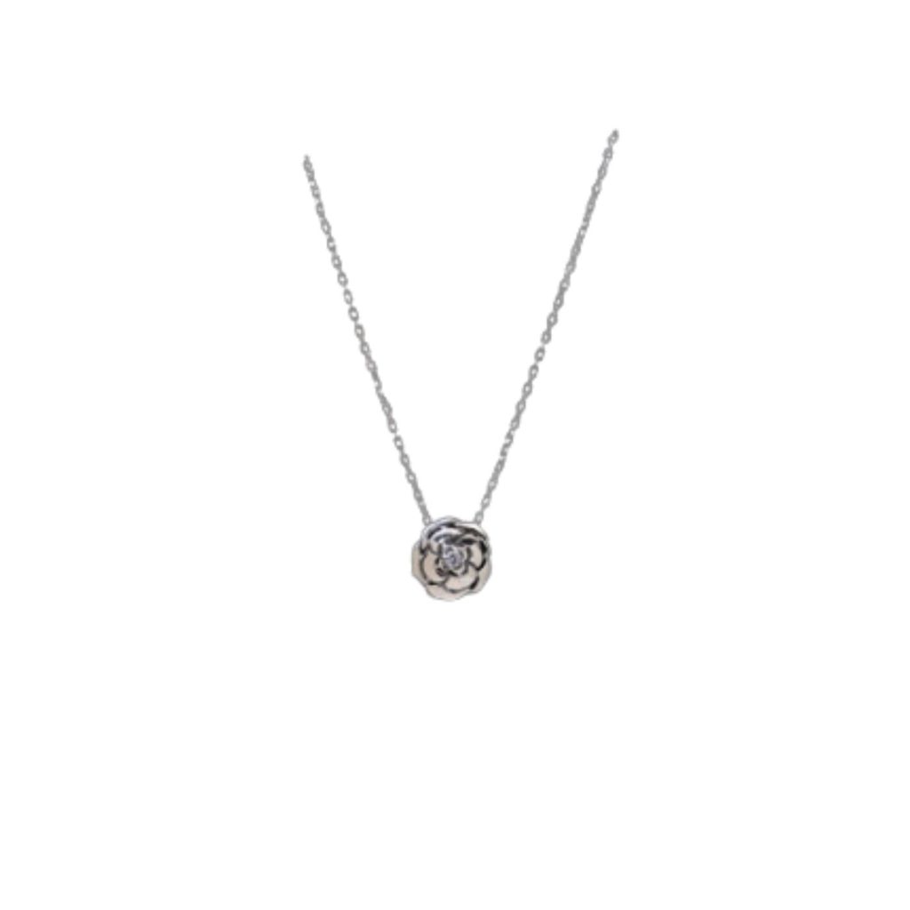 Extrait De Camélia Necklace Silver Tone For Women