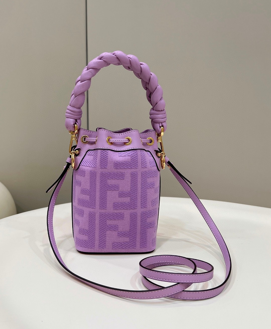 FD Small Mon Tresor Bucket Bag Purple/ Green For Women 7.1 in/ 18 cm 8BS010AKKWF1JCO