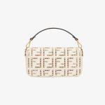 Fendi Baguette White with Embroidery Bag For Women 26cm/10.5in