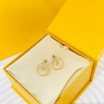 Fendi Half Small Earrings Gold For Women