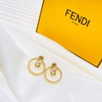 Fendi Half Small Earrings Gold For Women