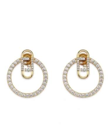 Fendi Half Small Earrings Gold For Women