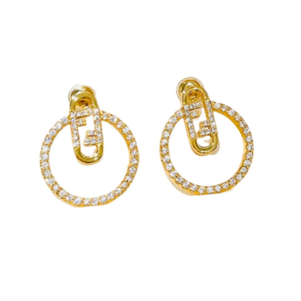 Fendi Half Small Earrings Gold For Women