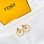 Fendi Half Small Earrings Gold For Women