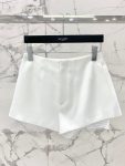 Saint Laurent Fiber Satin Shorts White For Women