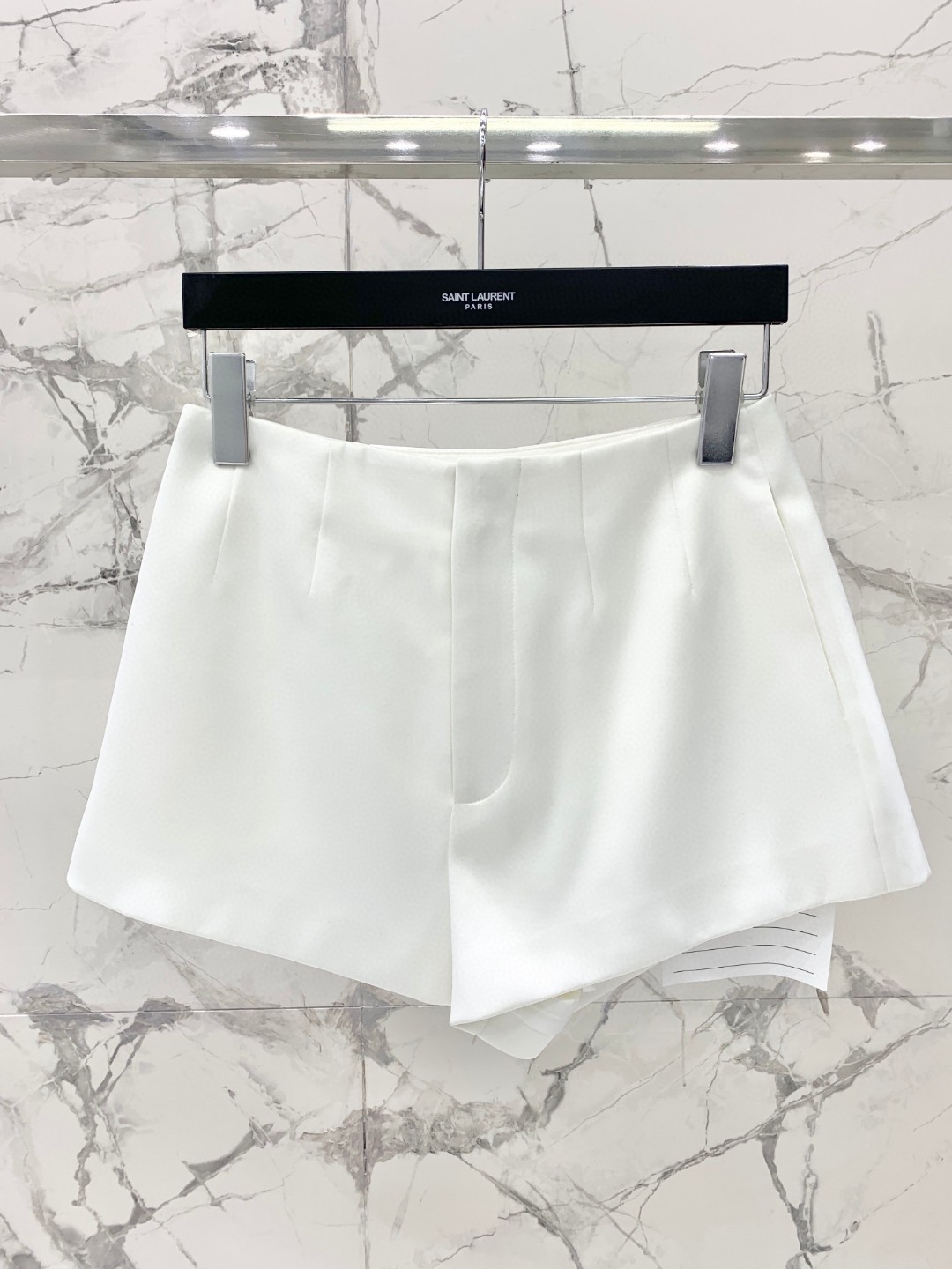 Saint Laurent Fiber Satin Shorts White For Women