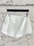 Saint Laurent Fiber Satin Shorts White For Women