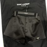 Saint Laurent Fiber Satin Shorts Black For Women